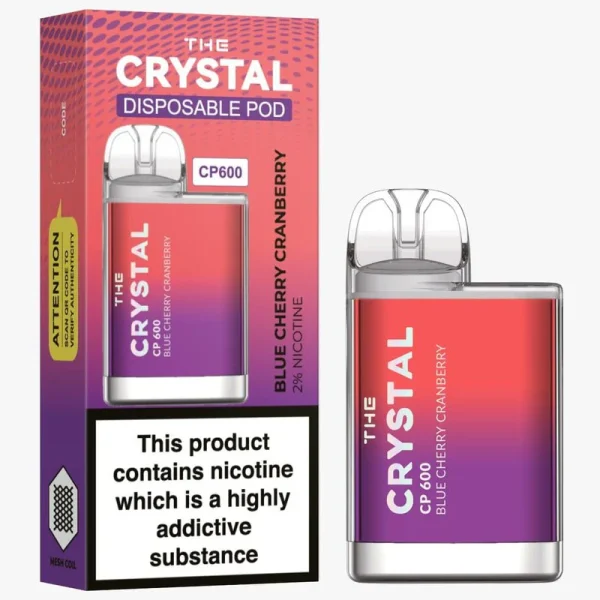 The Crystal CP600 Disposable Vape - Blue Cherry Cranberry - Box Of 10