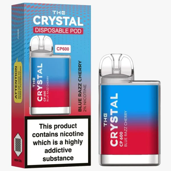 The Crystal CP600 Disposable Vape - Blue Razz Cherry - Box of 10