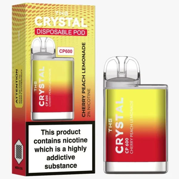 The Crystal CP600 Disposable Vape - Cherry Peach Lemonade - Box of 10