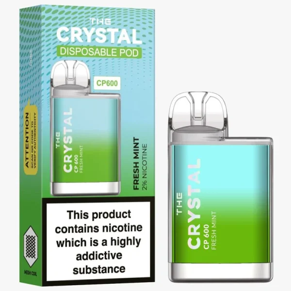 The Crystal CP600 Disposable Vape - Fresh Mint - Box of 10