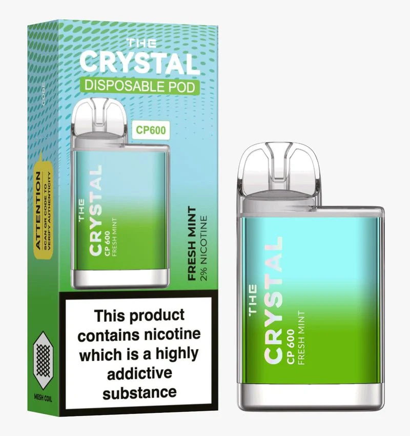 the-crystal-cp600-disposable-vape-fresh-mint-box-of-10vapewholesaleeurope-718228
