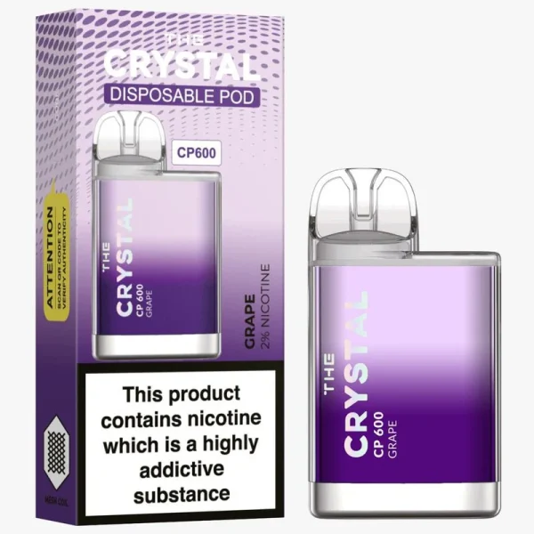 The Crystal CP600 Disposable Vape - Grape - Box of 10