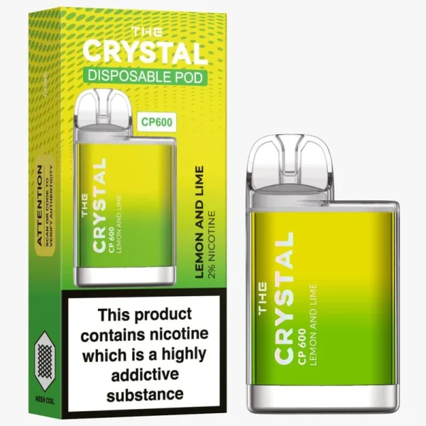 The Crystal CP600 Disposable Vape - Lemon Lime - Box of 10
