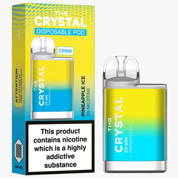 The Crystal CP600 Disposable Vape - Pineapple Ice - Box of 10