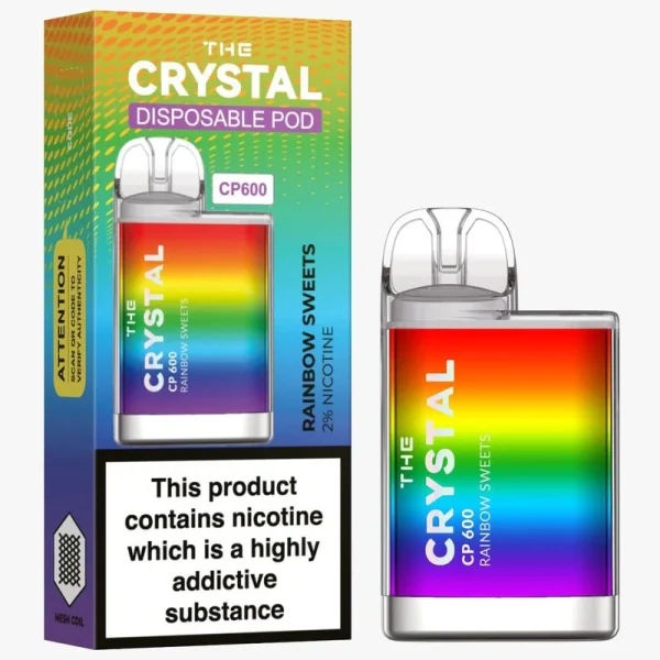 The Crystal CP600 Disposable Vape - Rainbow Sweets - Box of 10