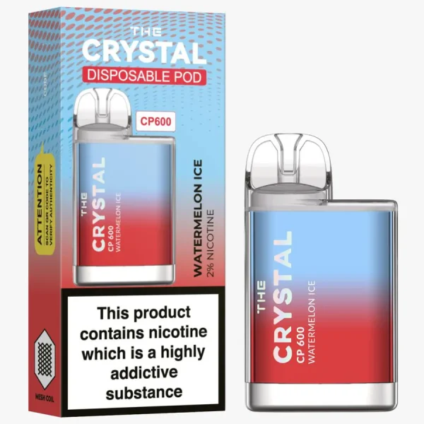 The Crystal CP600 Disposable Vape - Watermelon Ice - Box of 10